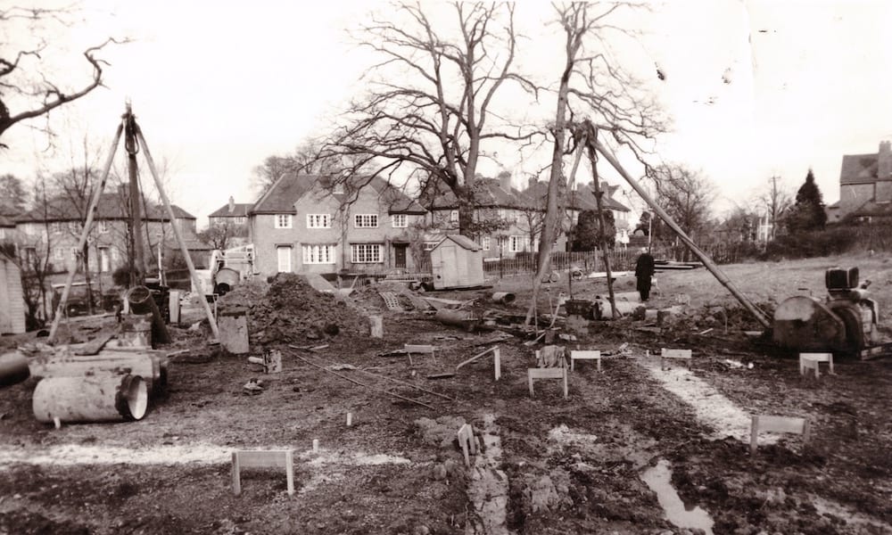 Laying Lazarica foundations at the corner of Griffins Brook and Cob Lane
